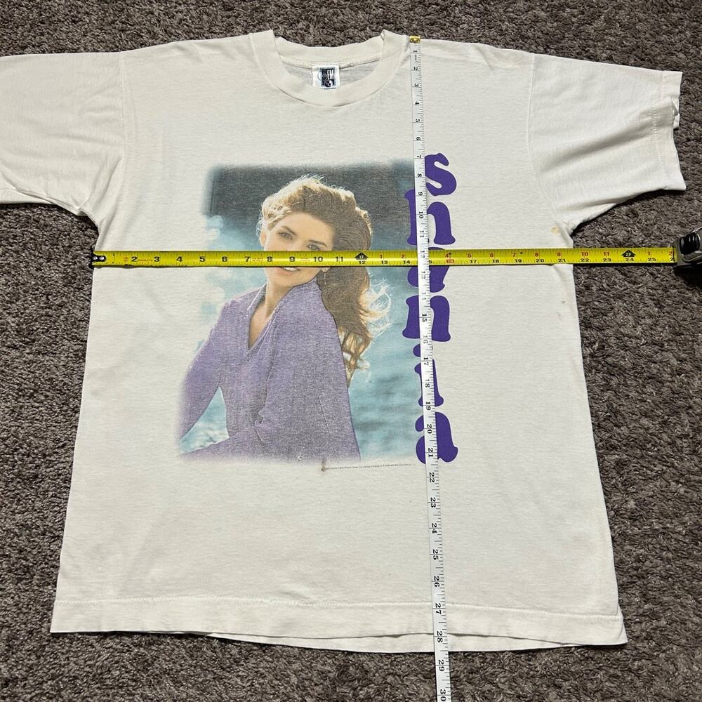 Vintage 90s Shania Twain Shirt Country Music Band Tee 1996 Soft Thin White Large - Picture 6 of 9